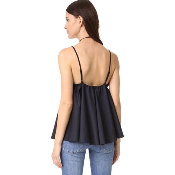 MILLY Women's Italian Wool Gabardine Rosette Top 2 - Picture 2 of 6